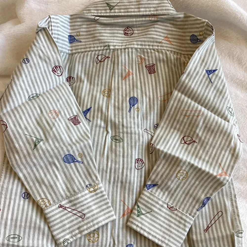 Baby GAP Collared Button Down Long Sleeve Shirt Baseball Football Basketball